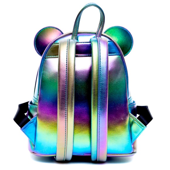 LOUNGEFLY OIL SLICK Mickey Backpack AND Wallet set IN HAND - NWT! - Picture 4 of 8